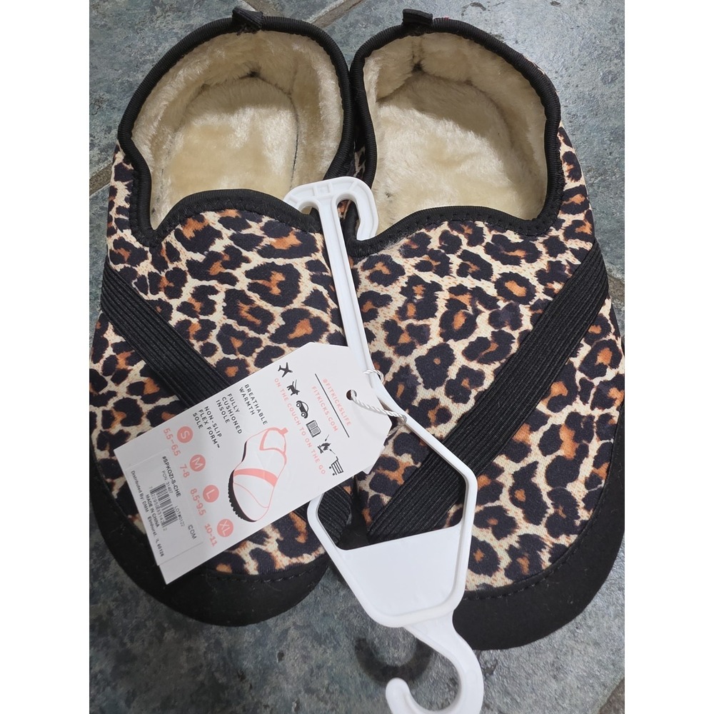 FitKicks Kozikicks Cheetah Leopard Catwalk Slipper Shoes Women US Small 5.5-6.5